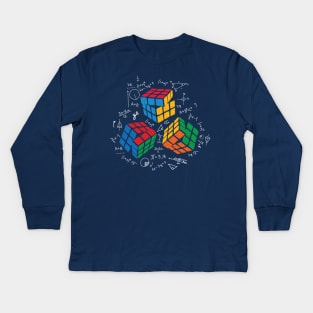 Rubik's Cube algorithm rubik's cube impossible math Rubiks Cube Rubik Cube Retro Colorful / son Cube Game /  math kids gift  / Fun Gift for Cuber Spinning Rubix / rubik's cube present Kids Long Sleeve T-Shirt